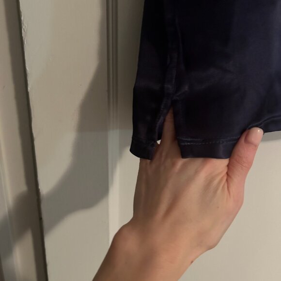 Nation Los Angeles Satin "June" Top in Navy Blue (S) - NEW with tags - Picture 6 of 8